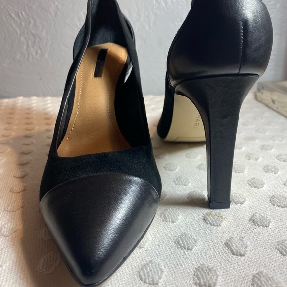 TAHARI Stella Black Suede/Leather Cap Toe Heel - Picture 6 of 16